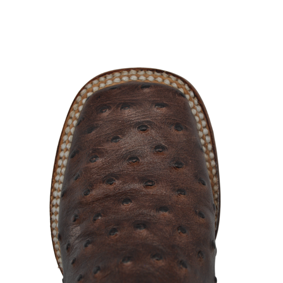 Gavel Kid's Ostrich Print Brown Boot