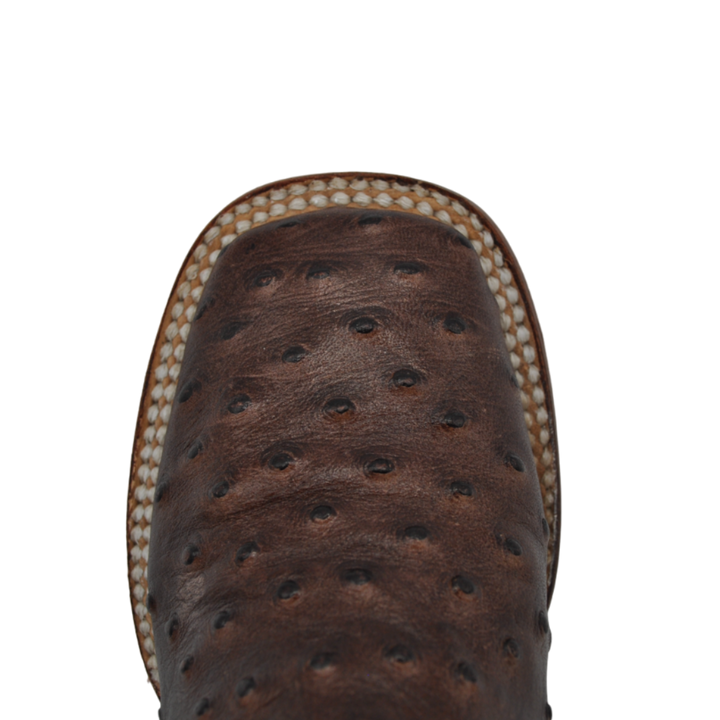 Gavel Kid's Ostrich Print Brown Boot