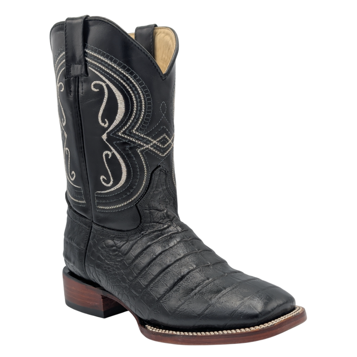 Gavel Big Kid's Caiman Belly Print Black Boot