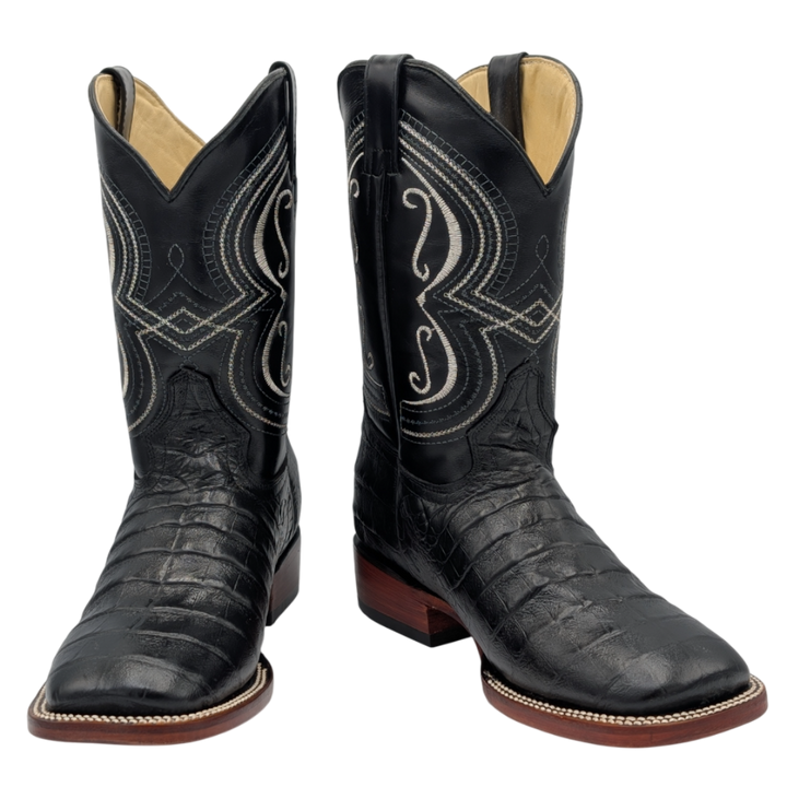 Gavel Big Kid's Caiman Belly Print Black Boot