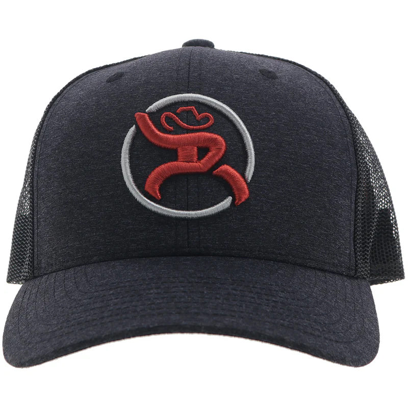 Hooey "Strap" Roughy Hat Charcoal/Black w/Red & White Logo