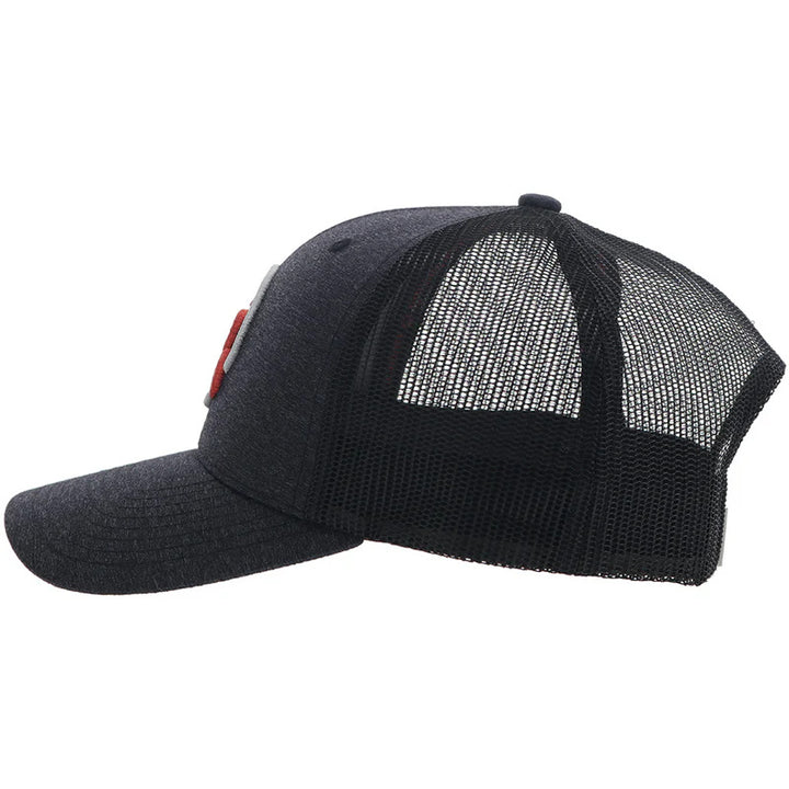 Hooey "Strap" Roughy Hat Charcoal/Black w/Red & White Logo