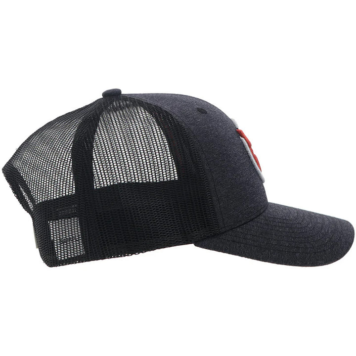 Hooey "Strap" Roughy Hat Charcoal/Black w/Red & White Logo