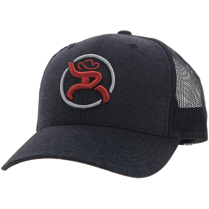 Hooey "Strap" Roughy Hat Charcoal/Black w/Red & White Logo