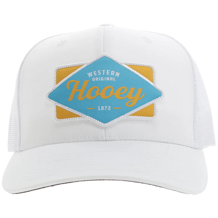 Hooey "Diamond" Hooey Hat White W/Blue/Yellow Patch