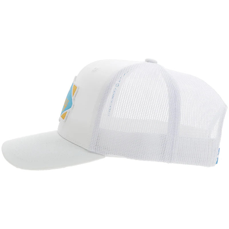 Hooey "Diamond" Hooey Hat White W/Blue/Yellow Patch