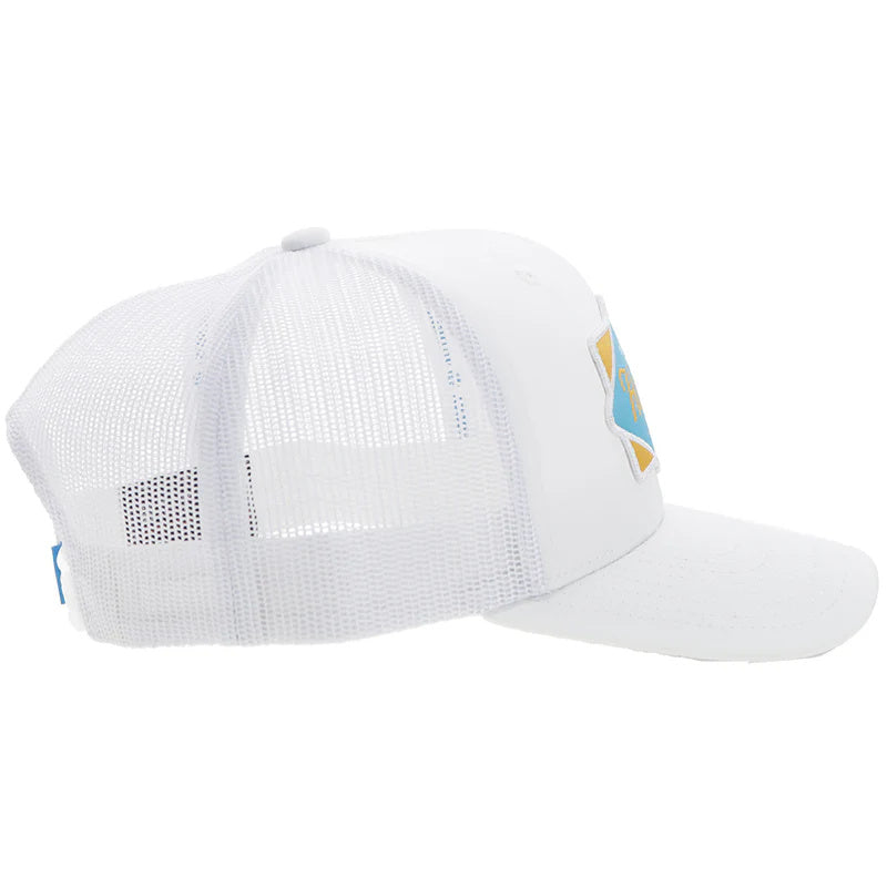 Hooey "Diamond" Hooey Hat White W/Blue/Yellow Patch