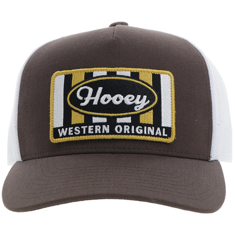 Hooey Sudan Hat Brown/White W/Yellow/Black/White Patch