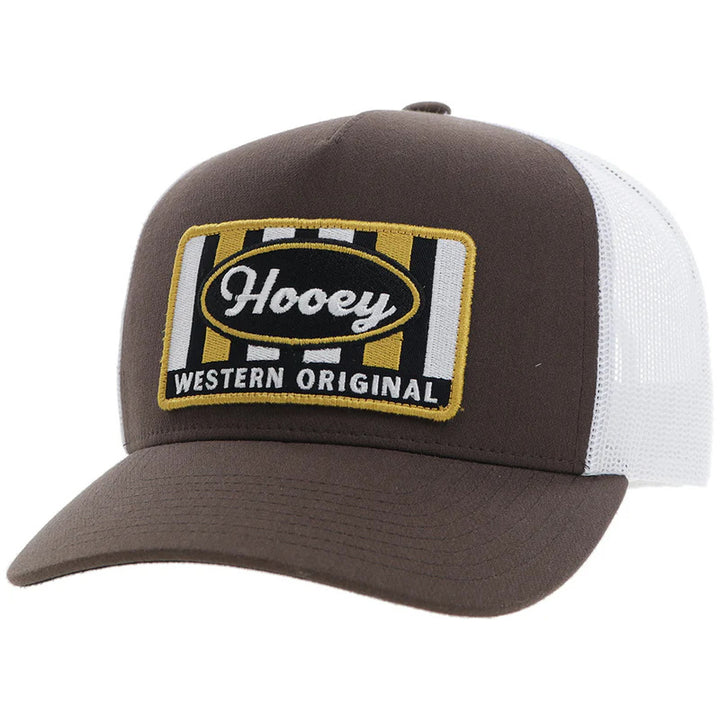 Hooey Sudan Hat Brown/White W/Yellow/Black/White Patch