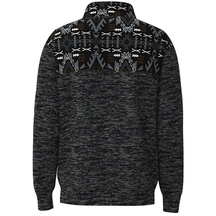 Hooey Men's "Stevie" Pullover w/Aztec - Black