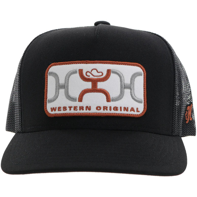 Hooey "Loop" Hooey Hat Black W/White/Orange Patch