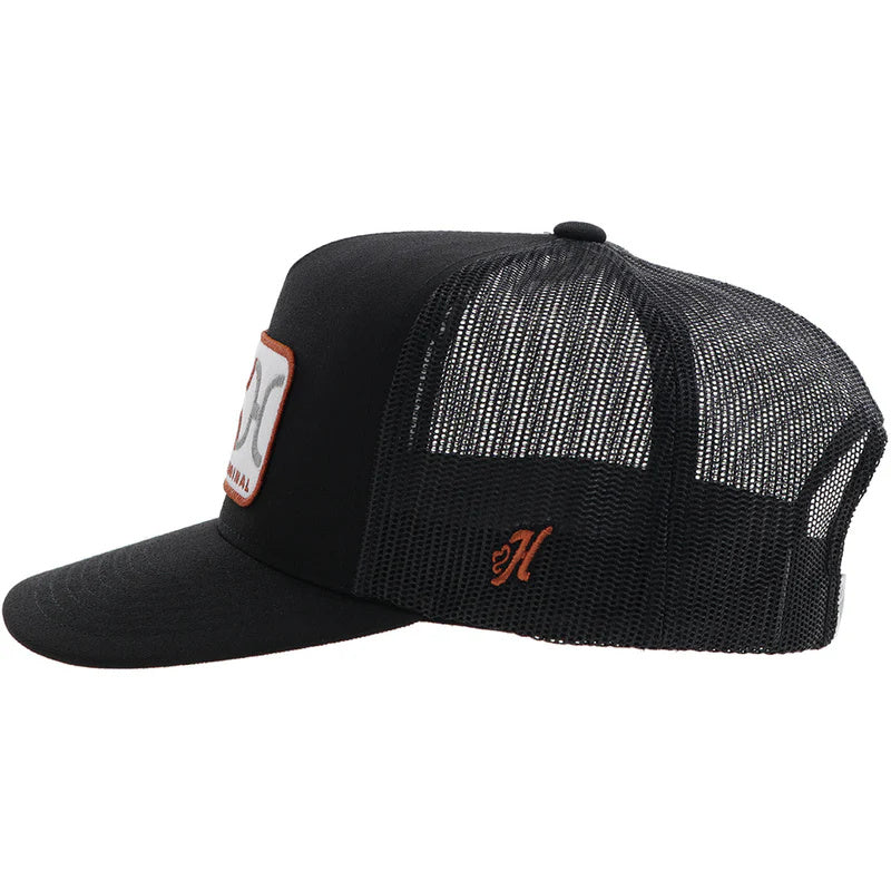 Hooey "Loop" Hooey Hat Black W/White/Orange Patch