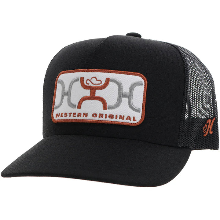 Hooey "Loop" Hooey Hat Black W/White/Orange Patch