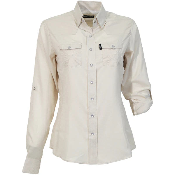 Hooey Women's Sol Ladies Long Sleeve Pearl Snap Shirt Cream