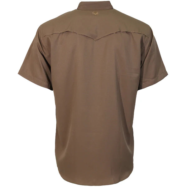 Hooey Men's Sol Short Sleeve Pearl Snap Shirt Brown