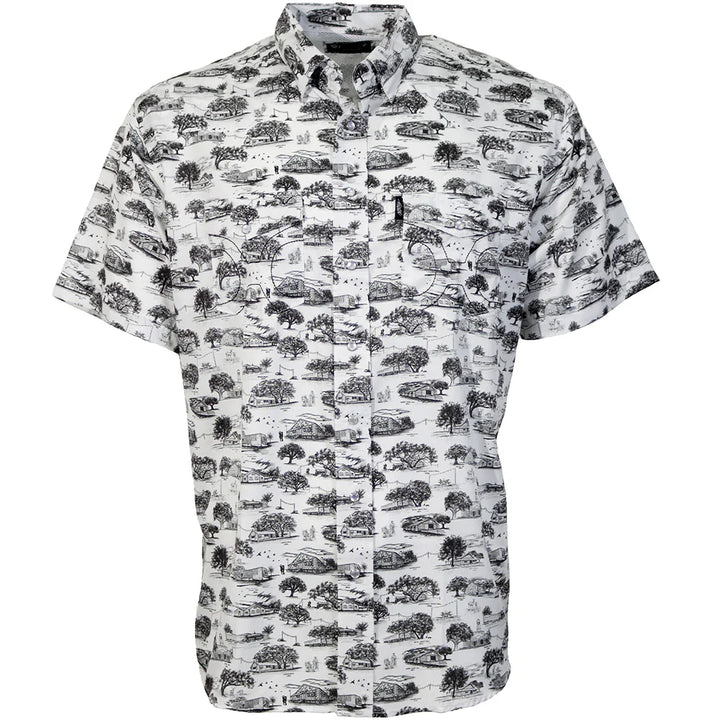 Hooey Men's Sol Short Sleeve Pearl Snap Shirt-White