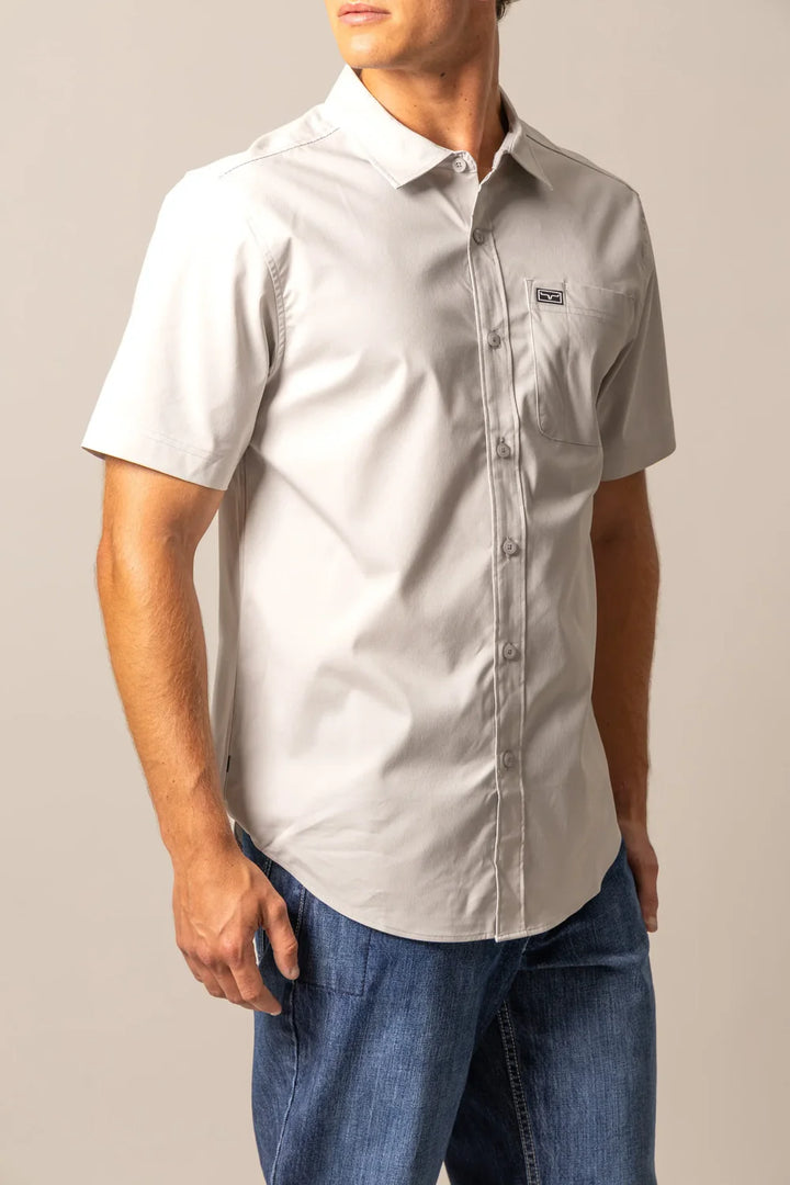 Kimes Ranch Men's Linville Short Sleeve-Silver White