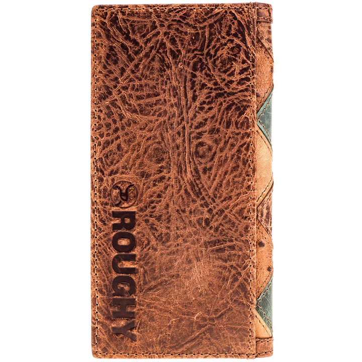 Hooey Ouray Brown/Turquoise Ostrich Print Roughy Rodeo Wallet