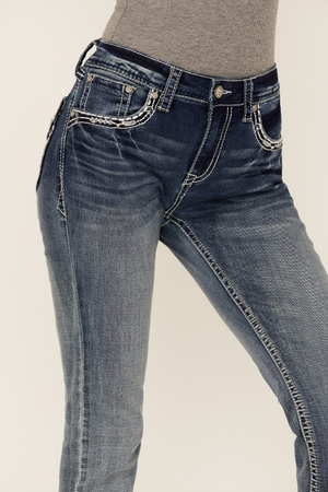 Grace in LA Sequin Flap Pocket Bootcut Jeans