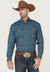 Roper Men's Blue Vintage Paisley Print Long Sleeve Snap Shirt