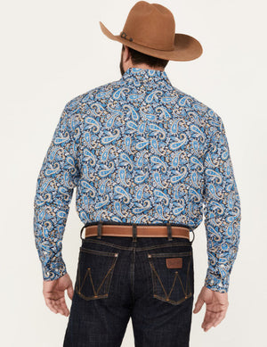 Roper Men's Long Sleeve Allover Amarillo Paisley Print Snap Shirt