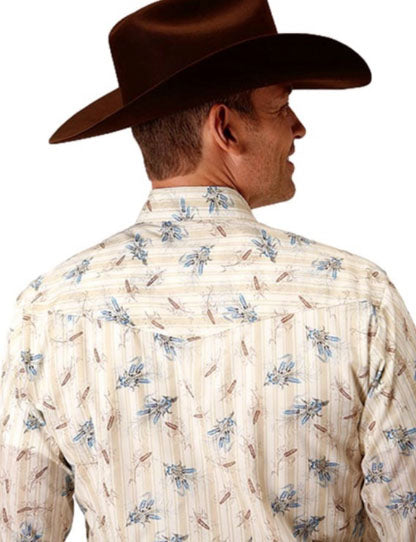 Roper Men's 1625 Print Vintage Long Snap Shirt