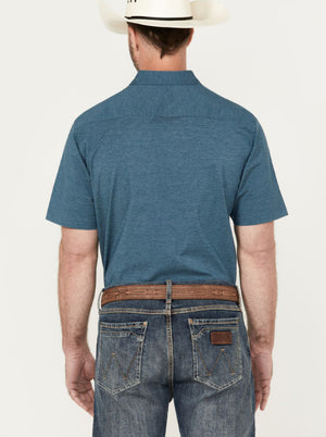 Kimes Ranch Men's Linville Short Sleeve Solid Dark Blue Shirt