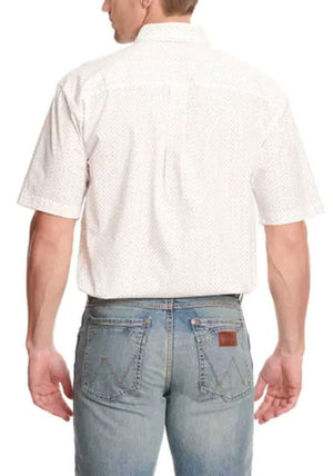 Wrangler Men's George Straight Short Sleeve Red/White/Blue Small Prints Shirt
