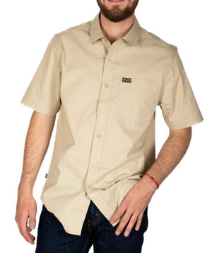 Kimes Ranch Men's Linville Short Sleeve Solid Khaki Shirt