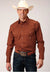 Roper Men's Solid Color Print Solid Poplin Long Snap Shirt