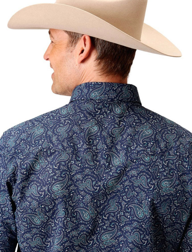 Roper Men's Performance Allover Vintage Paisley Print