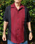 D'Accord Men's Bowling Shirt Black/Burgundy 5031