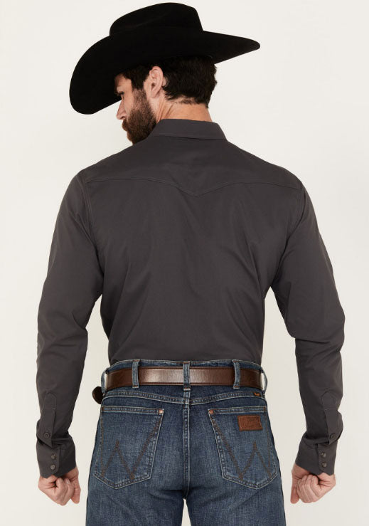 Kimes Ranch Men's Blackout Long Sleeve Snap Charcoal Shirt