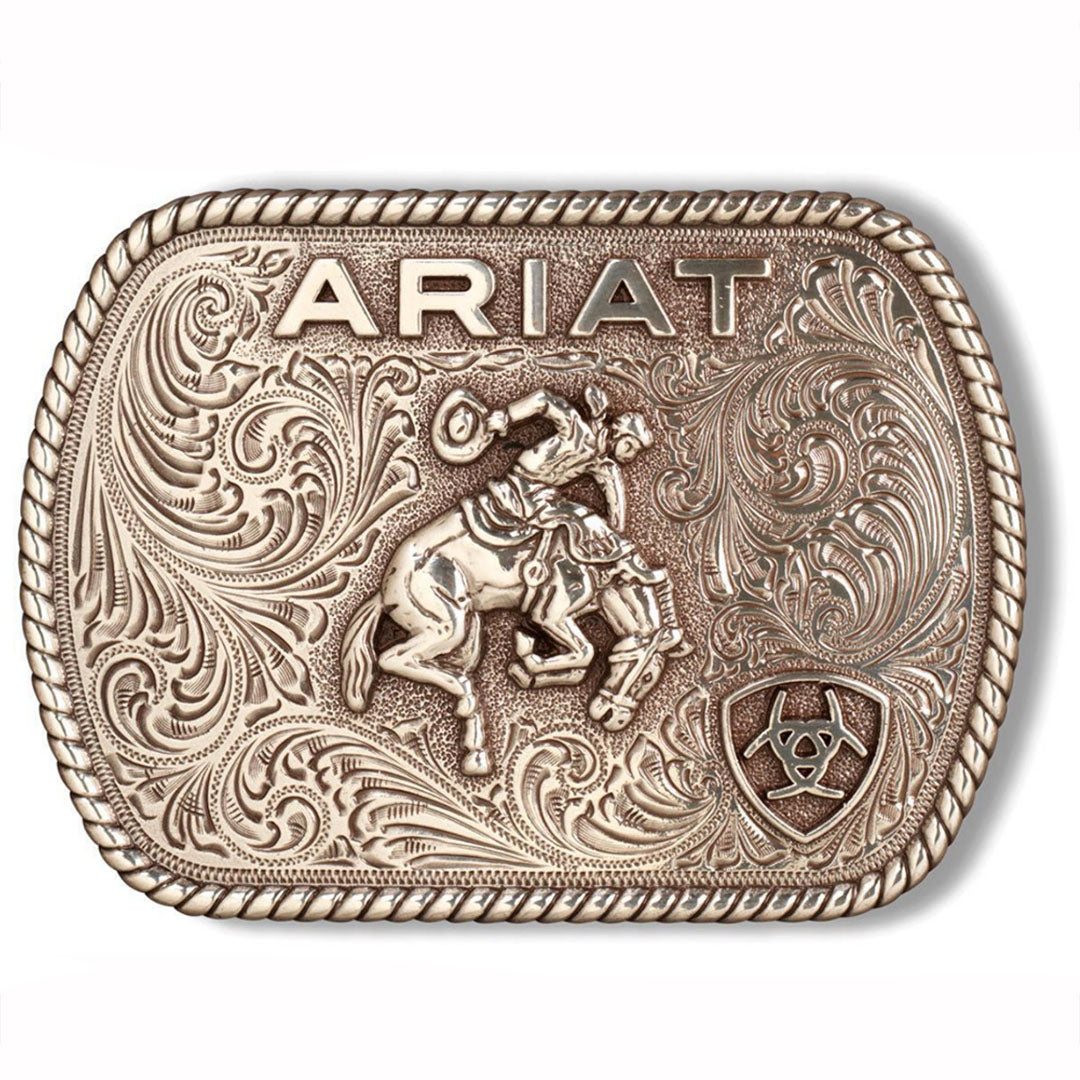 Ariat Rectangle Vintage Saddle Bronc AS Belt Buckle