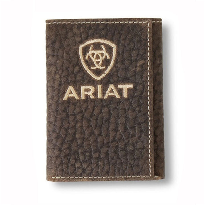 Ariat Trifold Crazy Horse Ariat Embroidered Logo Wallet