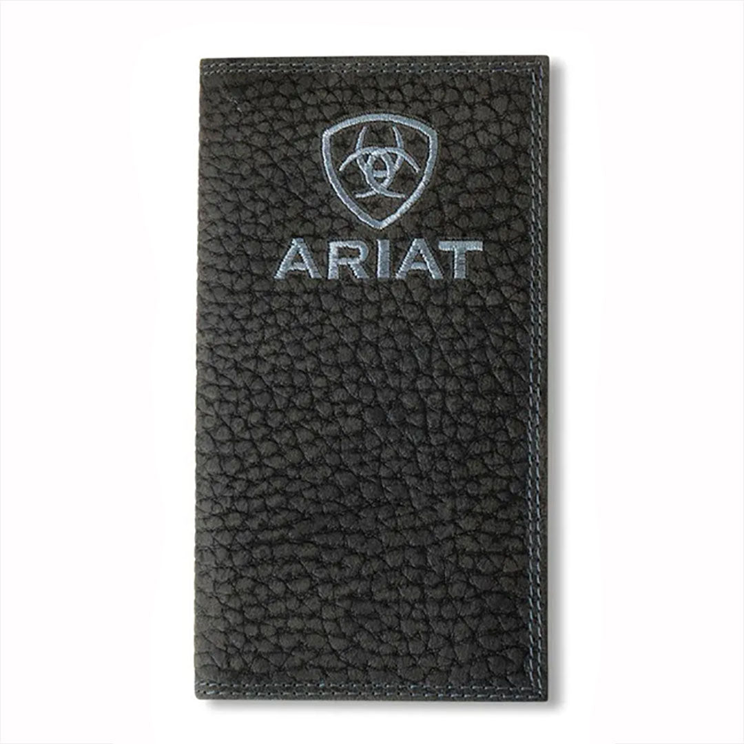 Ariat Rodeo Bull Hide Ariat Logo Embroidered Wallet