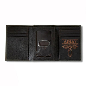 Ariat Trifold Crazy Horse Ariat Embroidered Logo Wallet