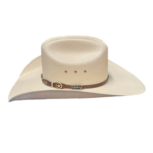 Larry Mahan 10X Oplin Straw Cowboy Hat Brown Band