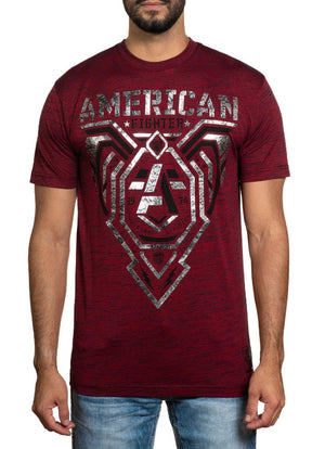 American Fighter Courtland Short Sleeve Tee T-Shirt - Jester Red/Black