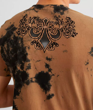 Affliction Vapor Coil  Short Sleeve Tee T-Shirt - Chipmunk/Black Crystal Wash