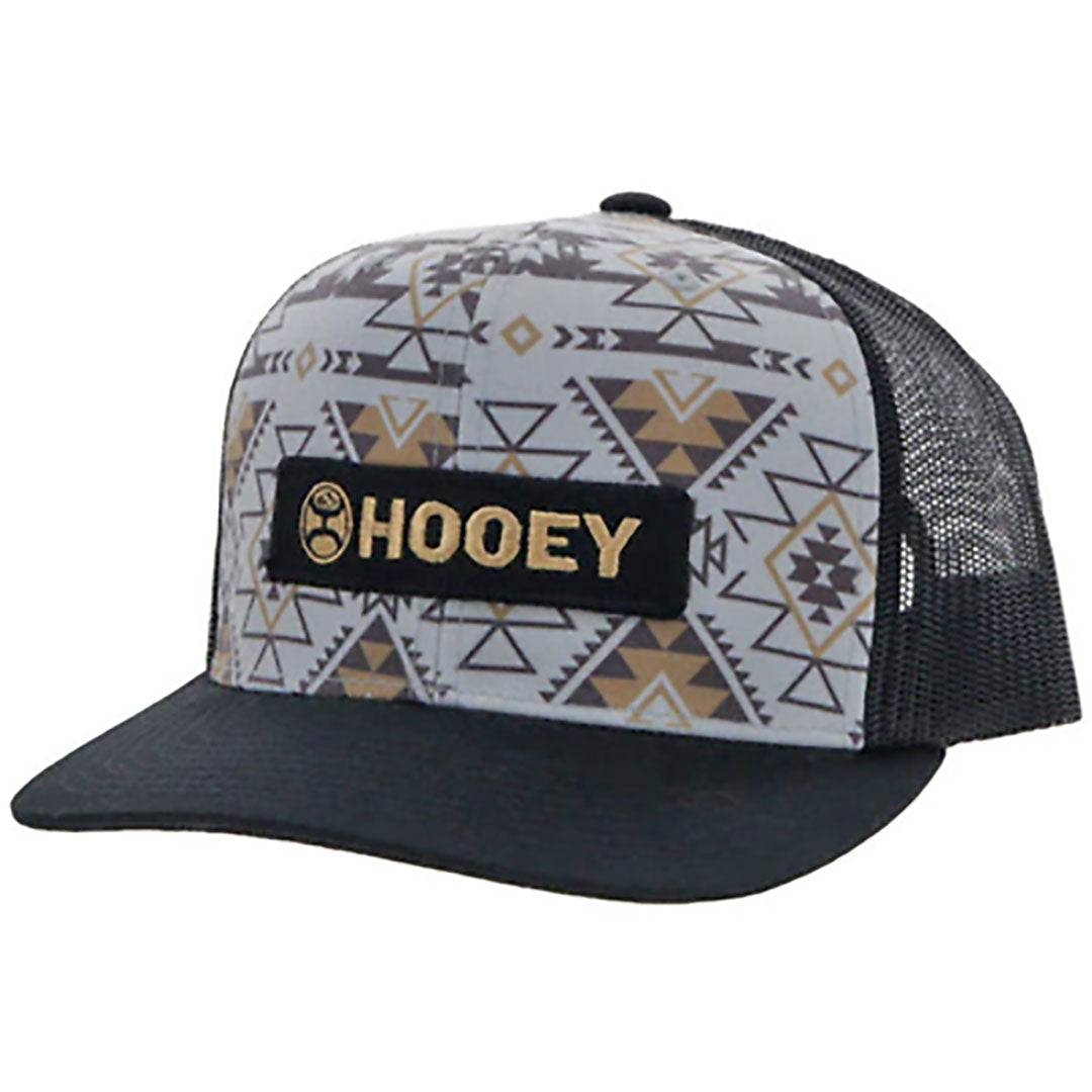 Hooey Lock-Up Grey/Black with Black/ Tan Rectangle Patch Cap