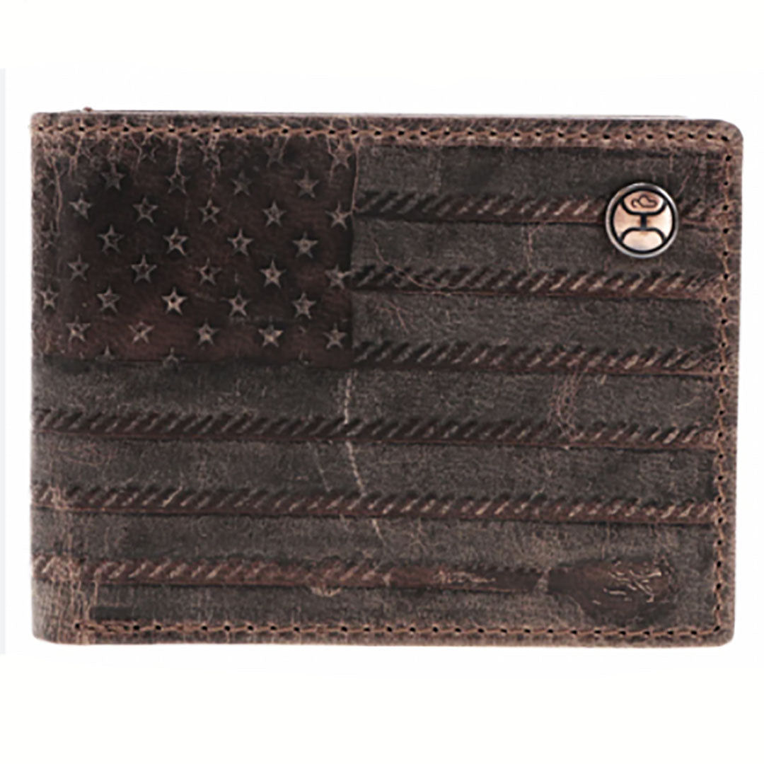 Hooey Liberty Roper Embossed Front Pocket Bifold With Hooey Logo Rivet Wallet