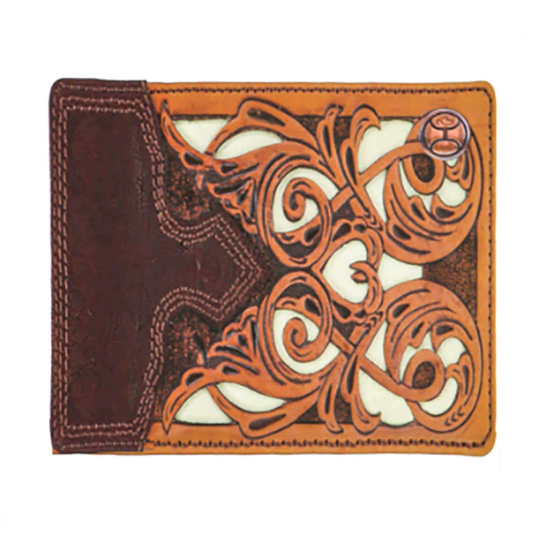 Hooey Top Notch Hand-Tooled Leather Bifold Wallet