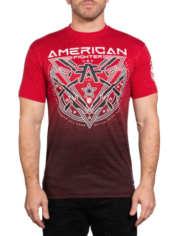 American Fighter  Alderwood Short Sleeve Tee T-Shirt - Cherry / Dark Cherry