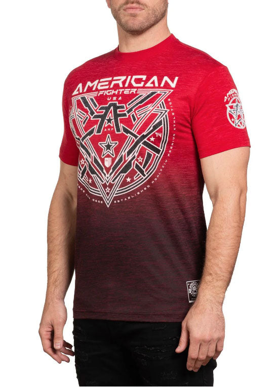 American Fighter  Alderwood Short Sleeve Tee T-Shirt - Cherry / Dark Cherry