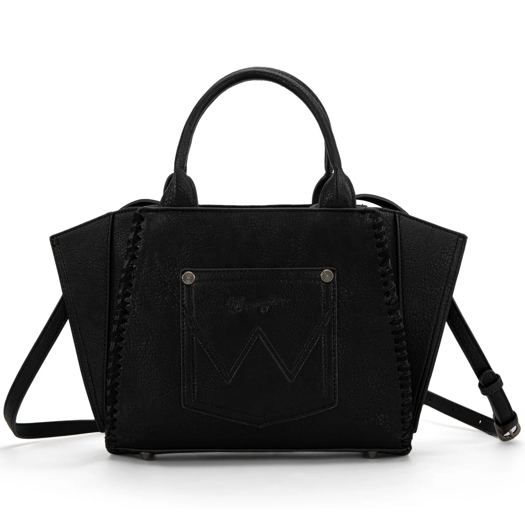 Wrangler Embroidered Trapezoid Concealed Carry Tote/Crossbody -Black