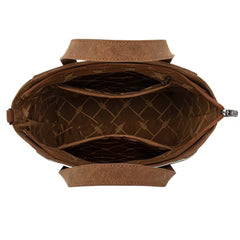 Wrangler Genuine Hair-On Cowhide Wide Tote/Crossbody- Brown