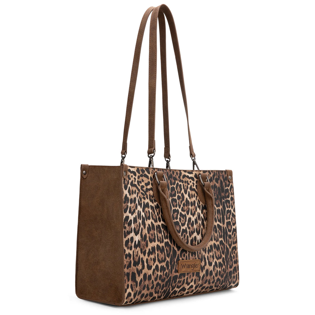 Wrangler Leopard Print Wide Tote Bag/Crossbody