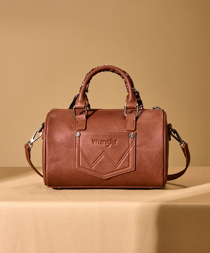 Wrangler Desert Paisley Boston Bag-Brown