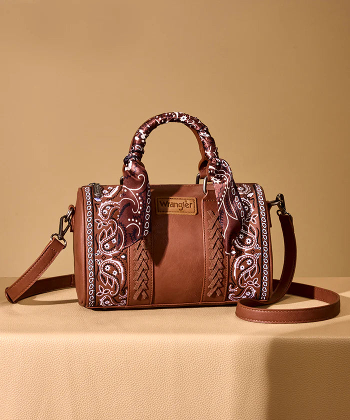 Wrangler Desert Paisley Boston Bag-Brown